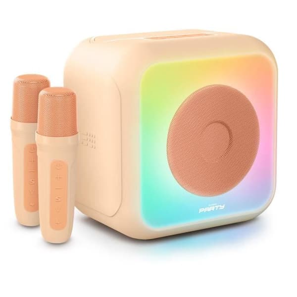 BIGBEN Light-Up Karaoke Speaker - 30W - Bluetooth - 2 Wireless Microphones