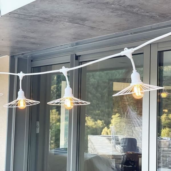 LUMISKY Outdoor String Lights - CHIC WHITE LIGHT - 6 m - 10 Filament Bulbs - E27 - Warm White LED