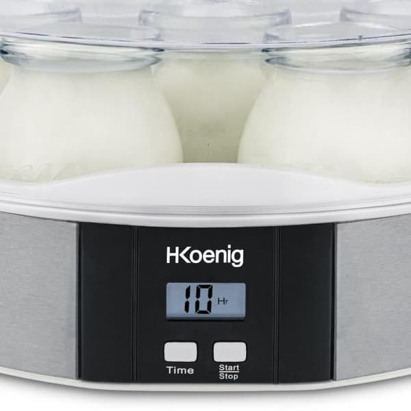 HKoeNIG Yogurt Maker - ELY70 - 7 x 160 ml Jars - Programmable 15 Hours - 15W