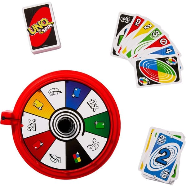Mattel UNO Spin Card Game with Spinner for 2-10 Players