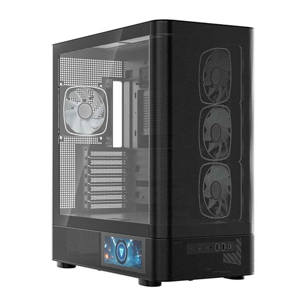 MODECOM Volcano AQ400 ARGB Midi Case Black with LCD Display