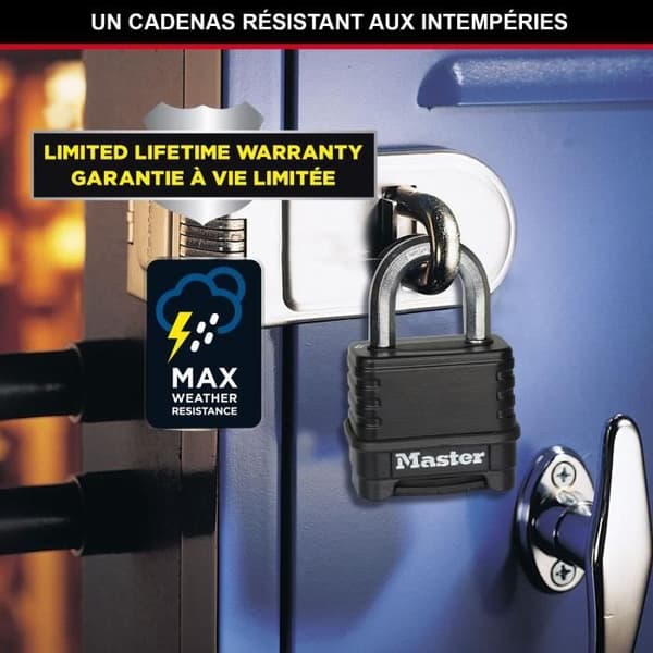 MASTER LOCK Combination Padlock - M178EURD - Excell - Zinc - 57 mm - Black