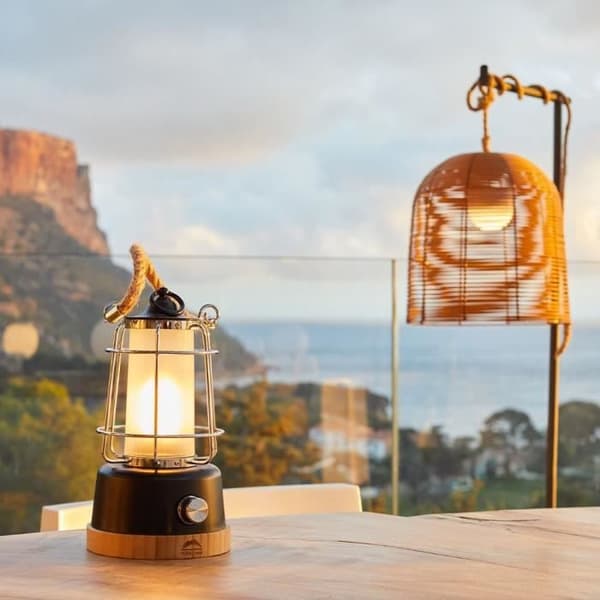 LUMISKY Wireless Lantern - WILDY - H23 cm - Rope Handle - Warm White and Dimmable LED