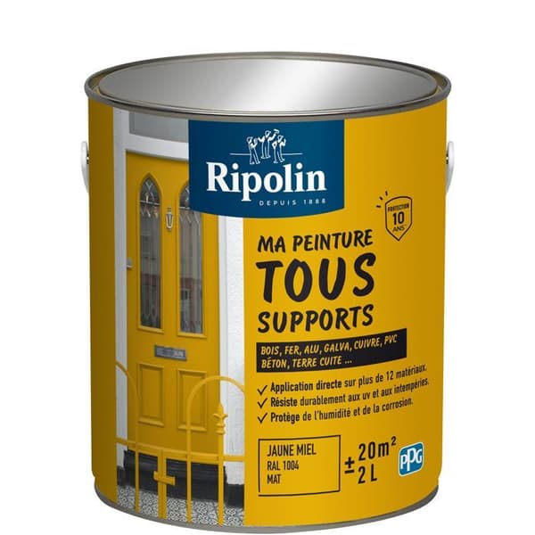 Ripolin Multi-surface Paint - Honey Yellow - Matte - 2 L