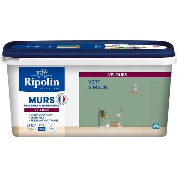 RIPOLIN Interior Paint - Simsun Green - 2.5 L - High Opacity