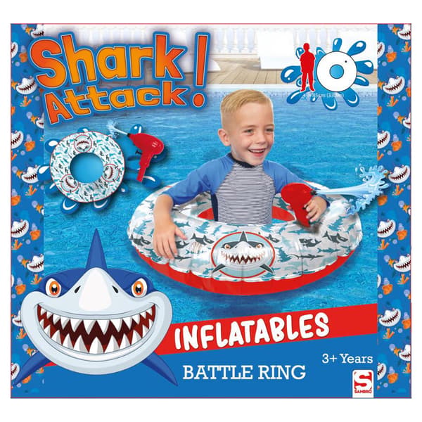 Shark Attack Battle Ring Swim Ring with Water Gun 85 cm