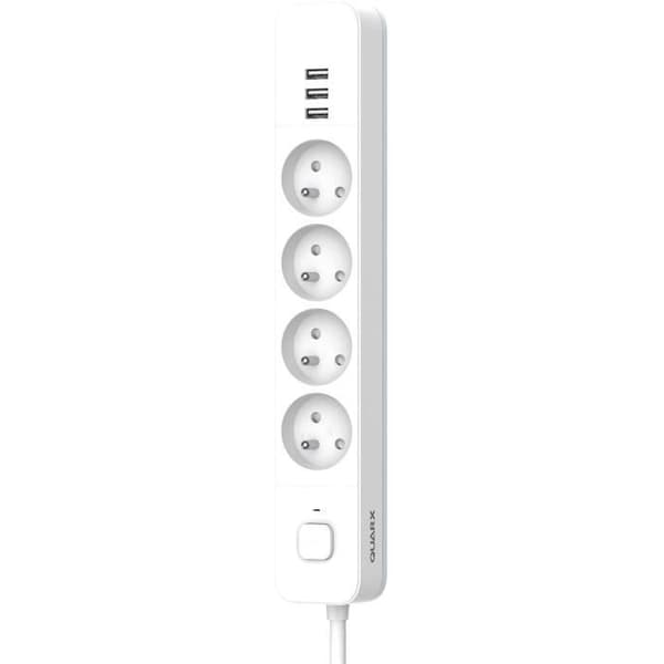 QUARX Power Strip - 4 Outlets - 3 USB Ports - Hardwired