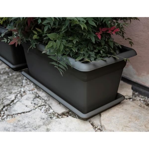 STEFANPLAST MEDITERRANEO Rectangular Planter - 110 L - 100x45x40H cm - Anthracite