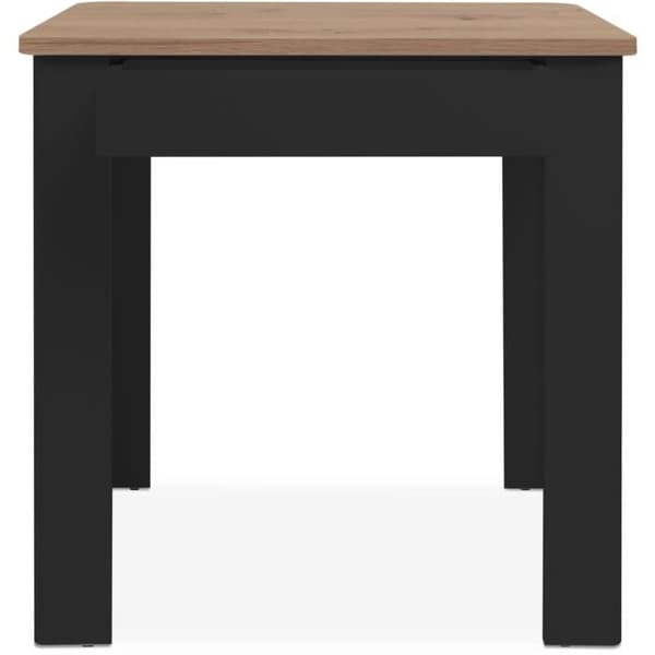 OSLO Table - Rectangular - Seats 4 - 80 x 77 x 80 cm - Black/ Artisan Oak