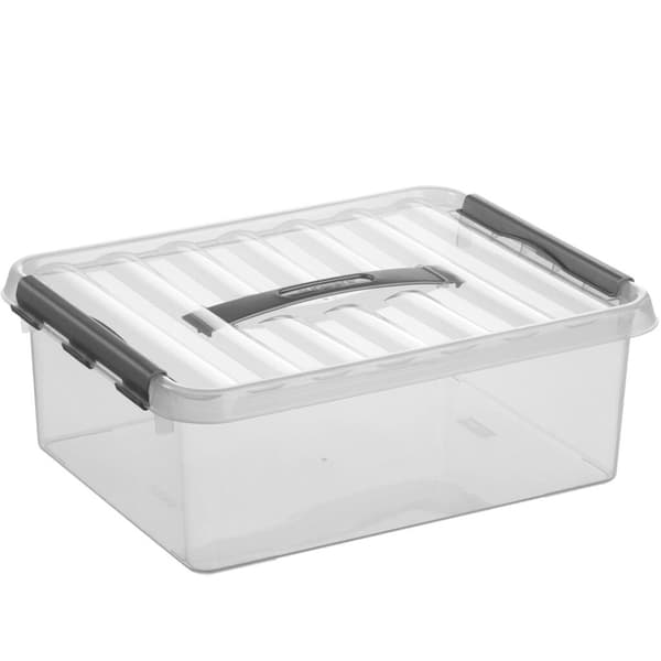 Sunware Q-Line Storage Box 12 L 40x30x14 cm Transparent/Grey