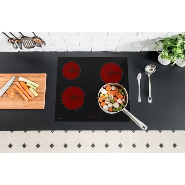 OCEANIC Ceramic Hob - 4 Burners - 59 x 52 cm - Black