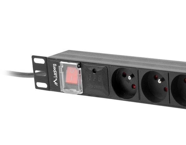 Lanberg PDU-08E-0200-BK Power Distribution Unit 8 AC Outlets 1U Black Rack-Mountable