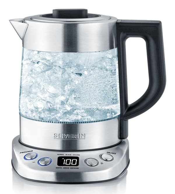 SEVERIN Deluxe Mini Kettle 1 L 2200W Glass/Stainless Steel WK 3473
