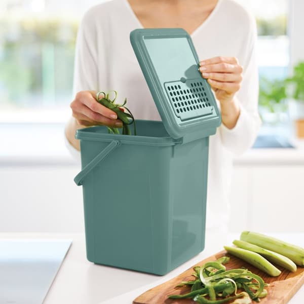 Rotho Bio Waste Bin + Activated Carbon Filter 9 L Mistletoe Green