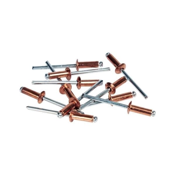 RAPID Copper Rivets Ø4.8 x 12 mm - Box of 50 + Drill Bit