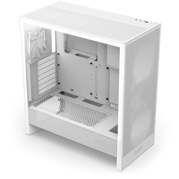 NZXT H5 Flow Mid-Tower Case - Compact Design, Powerful Cooling, White