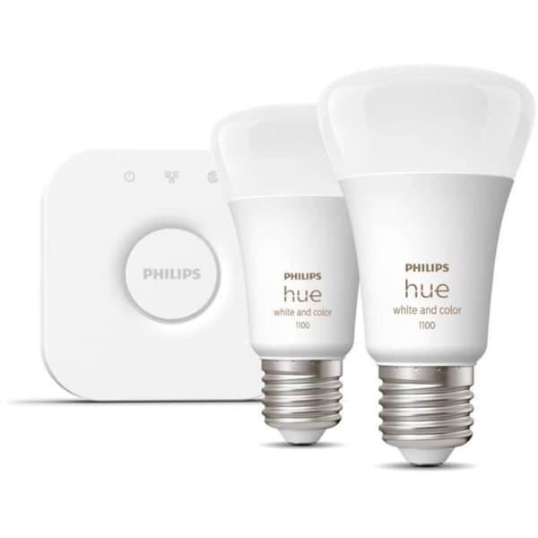 Philips Hue White and Color Ambiance Starter Kit, 2 E27 Bulbs, 75W, Bluetooth