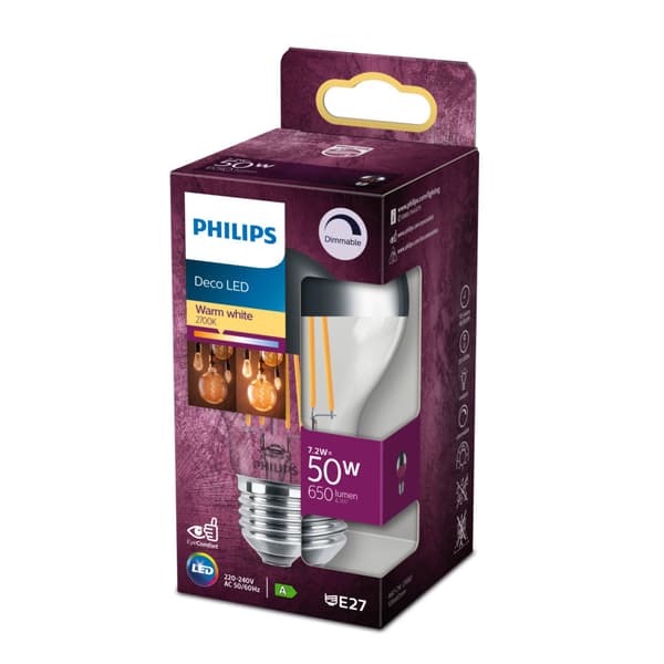 Philips LED Bulb 50W A60 E27 Dimmable Warm White