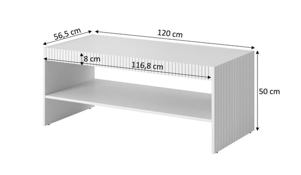 PAFOS Bench/Table 120x60x50cm White Matte