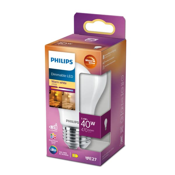 Philips LED Classic A60 40W E27 Dimmable - Warm White