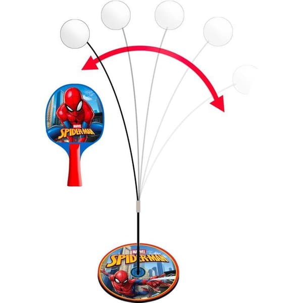 MARVEL 2-in-1 Ping-Pong Learning Set - Spider-Man - 2 Paddles + 5 Balls + Suction Cup Net