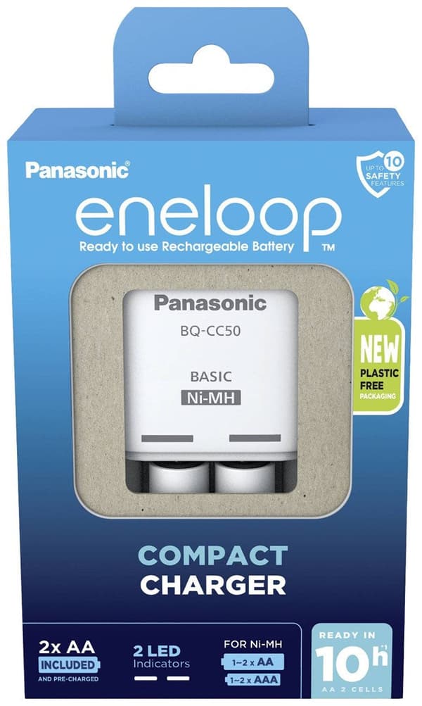 Panasonic eneloop Basic BQ-CC50 Battery Charger for 2xAA/AAA NiMH K-KJ50MCD20E