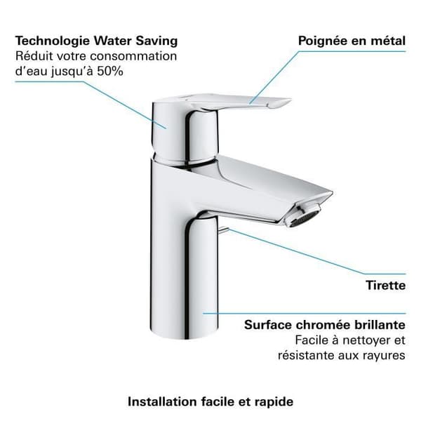 GROHE Basin Mixer Tap - Chrome - START - Water Saving