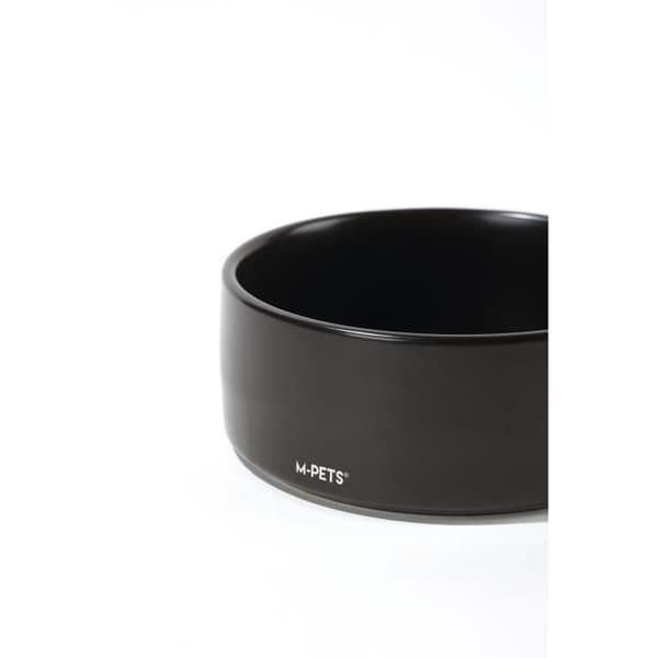 Mpets OPERA Ceramic Bowls with Bamboo Stand 2x350ml Black