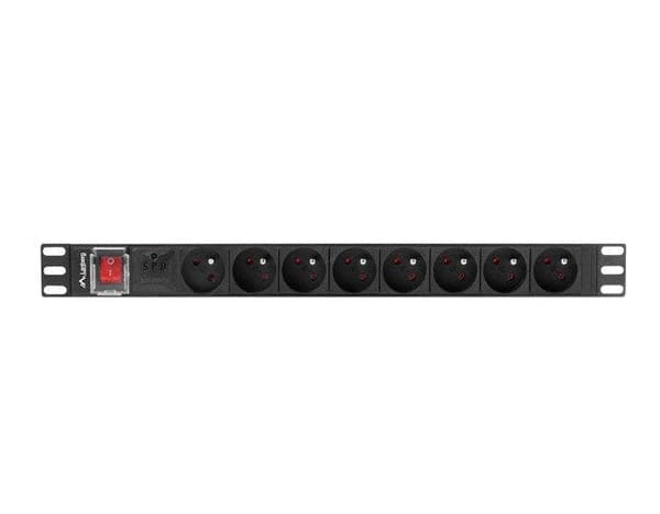 Lanberg PDU-08E-0200-BK Power Distribution Unit 8 AC Outlets 1U Black Rack-Mountable