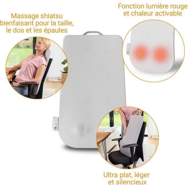 MEDISANA Massage Backrest - MC 600 - Ultra-thin - Shiatsu and Heated - 4 Programs
