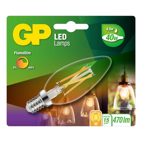 GP Lighting LED Candle Filament FD 4W E14
