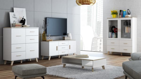Cama LOTTA 110 Coffee Table White/Sonoma Oak