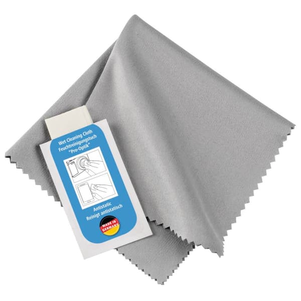 Hama Pro-Optik Cleaning Wipes - 30 Moist Microfiber Cloths - Grey