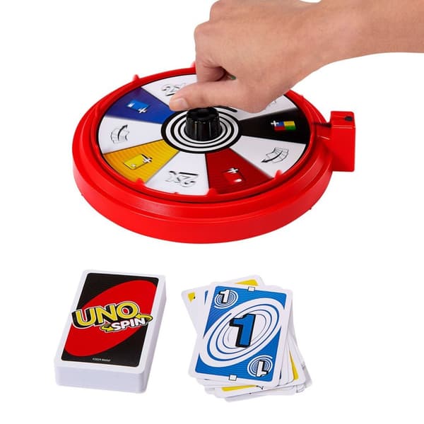 Mattel UNO Spin Card Game with Spinner for 2-10 Players
