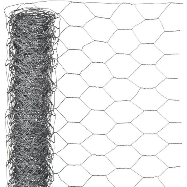 NATURAL Galvanized Hexagonal Wire Mesh - 1 x 3 m - 13 mm Thickness - Grey