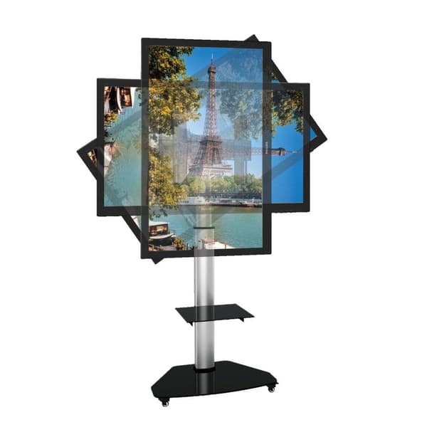 Techly Floor Stand with Shelf for LCD/LED/Plasma 37-70 Silver