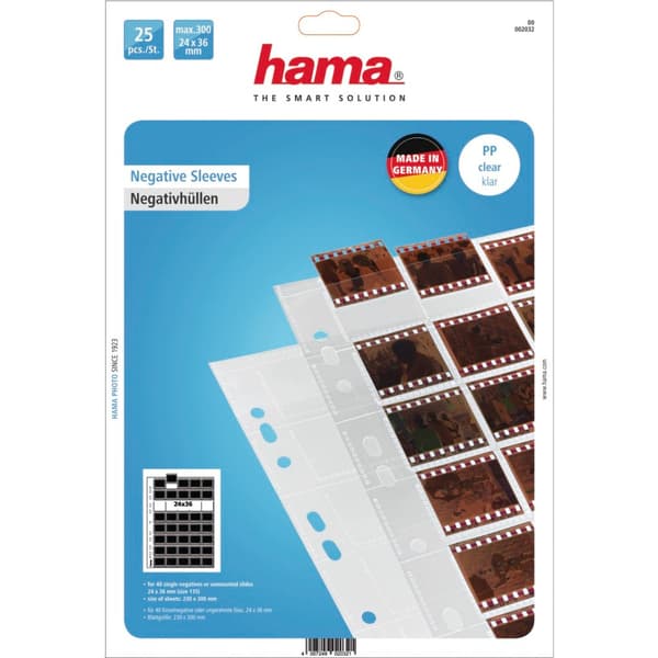 Hama Negative Sheets for 40 24x36 mm Negatives - 25 Sleeves