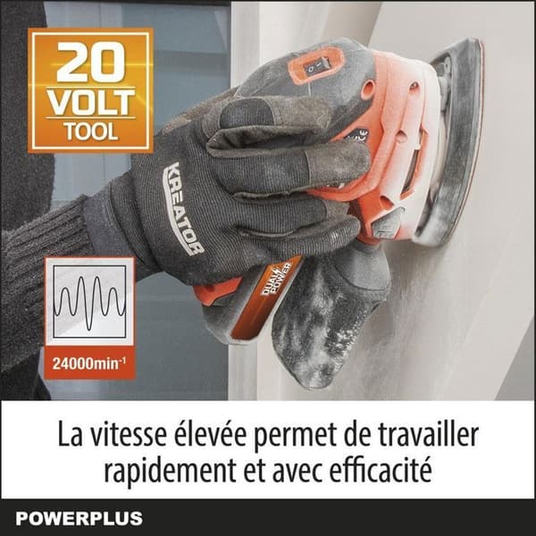 20V Cordless Multi-Function Sander - DUAL POWER POWDP50200 - Orange