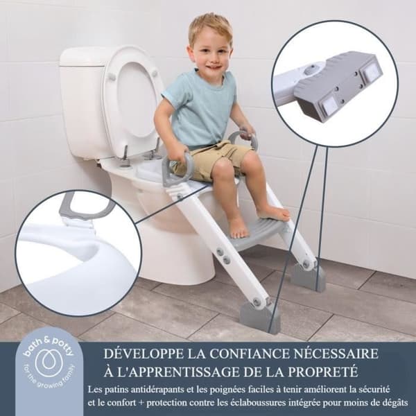 DREAMBABY STEP-UP Toilet Training Seat - 2 Adjustable Steps - Grey