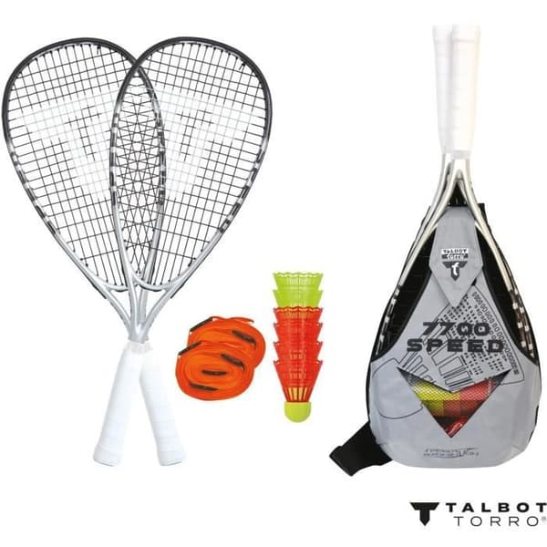 SCHILDKRÖT Speed Badminton Set - SPEED 7700 LED - 2 Rackets - 5 Shuttlecocks