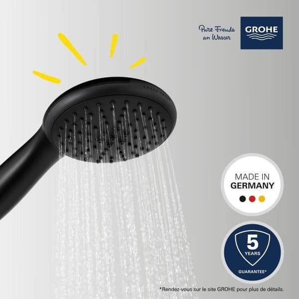 GROHE Vitalio Start 110 Shower Head - 2 Spray Patterns - Matte Black