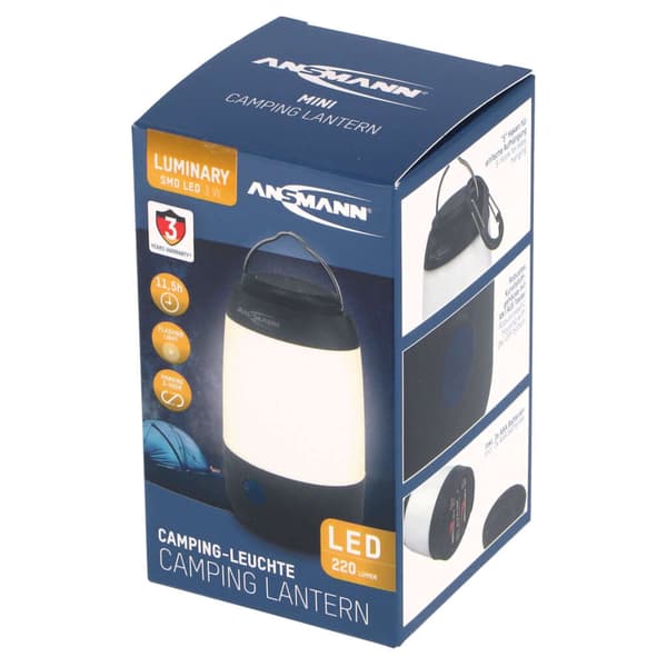 Ansmann LED Camping Lantern 220 Lumen Bright White - 11.5 Hours Burn Time