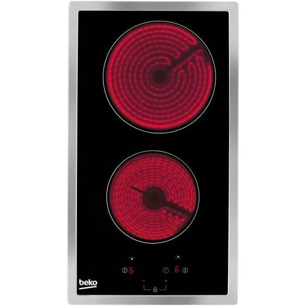 BEKO HDMC32400TX Cooktop - 2 Ceramic Hobs - Touch Controls - Black - Built-in Timer
