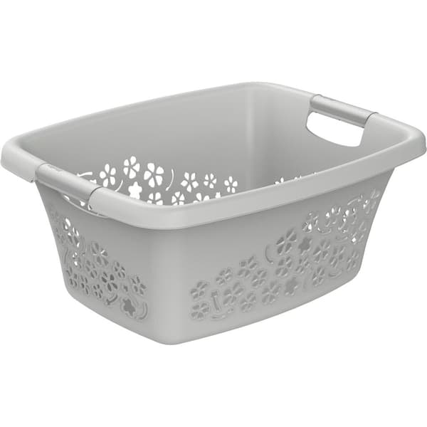 Rotho Flowers Laundry Basket 25 L Cool Grey