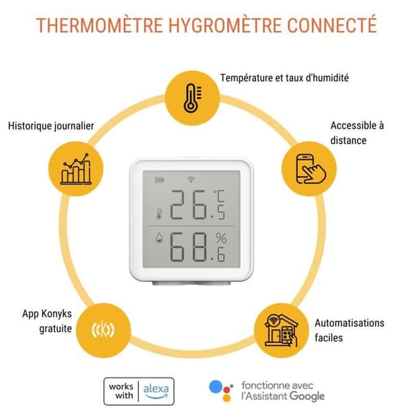 KONYKS eCosy + Thermo - Wi-Fi Hygrometer & Controller for Electric Radiators