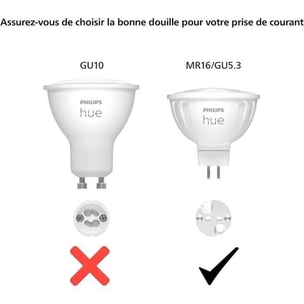 Philips Hue Smart Bulb - MR16 - White Light - Bluetooth Compatible - Pack of 2