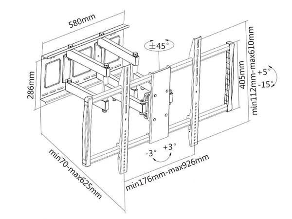 Maclean MC-679 Wall LED/ PLASMA/ LCD TV bracket - max. 80 kg