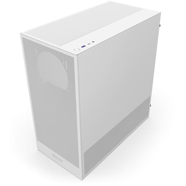 NZXT H5 Flow Mid-Tower Case - Compact Design, Powerful Cooling, White