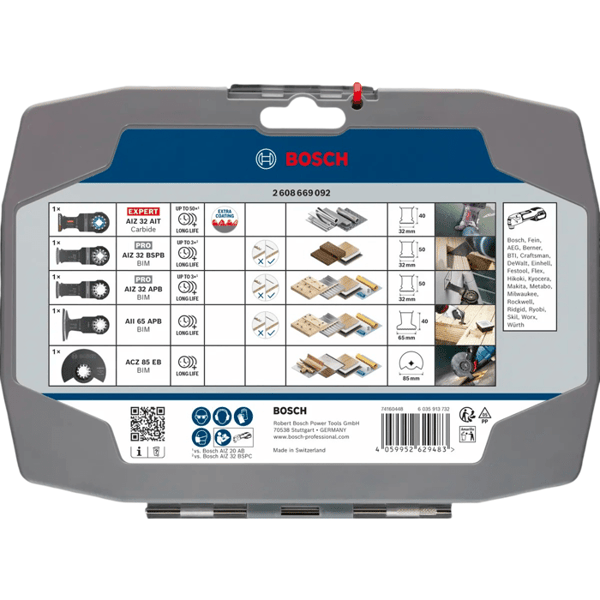 Bosch Professional Cutting Blade Set - 5 pcs - Oscillating Blades for Multi-Tools