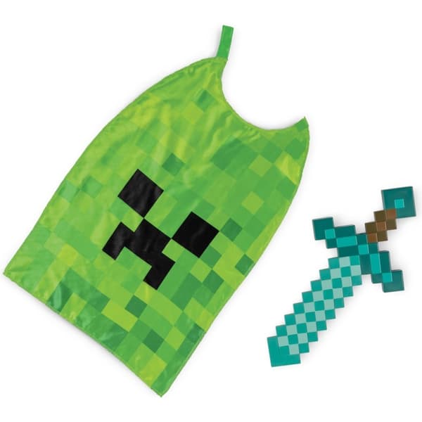 Minecraft Sword and Cape Set Green/Blue